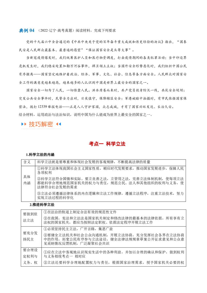 专题06法律篇&mdash;&mdash;全面依法治国（讲义）（原卷版）_8.2025政治总复习_2024年新高考资料_2.2024二轮复习
