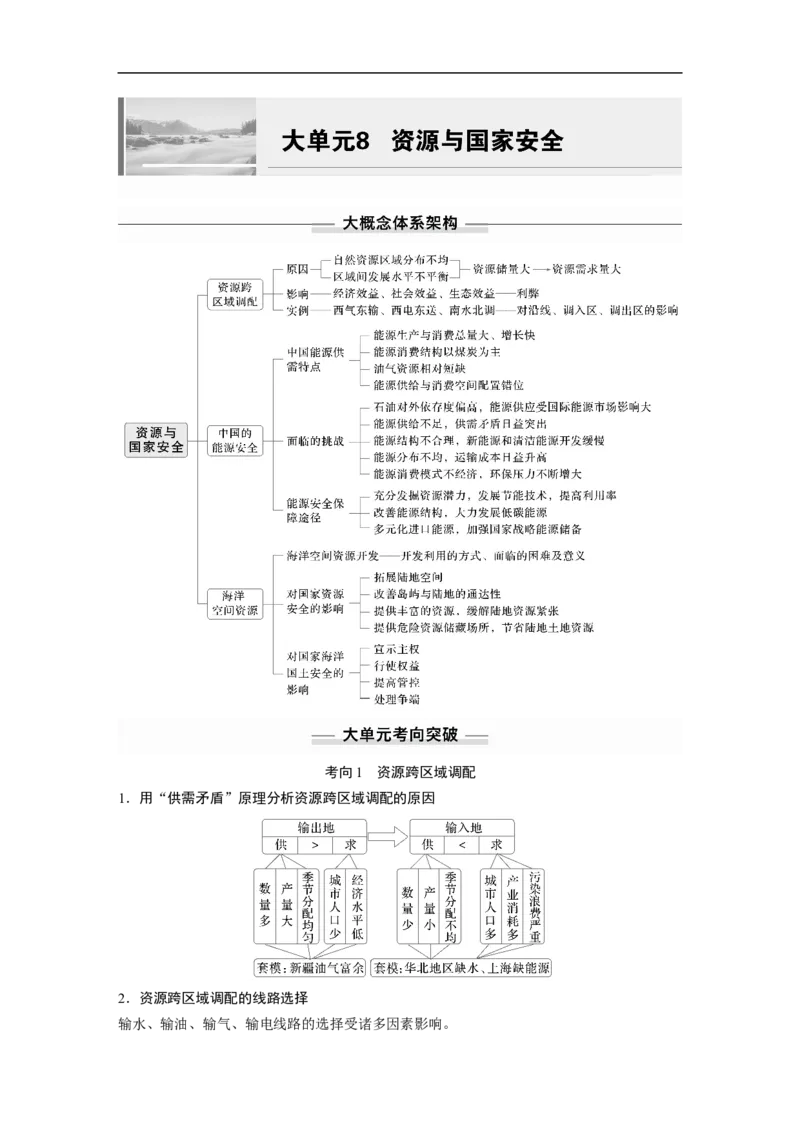 第三部分　大单元8　资源与国家安全_9.2025地理总复习_2025年新高考资料_二轮复习_2025年高考地理二轮复习讲义+专题强化练（学生版）_复习讲义