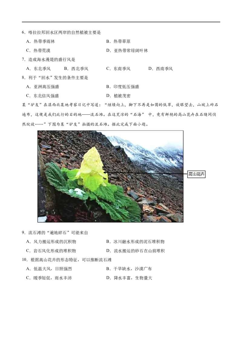 考点01植被-2023年高考地理一轮复习小题多维练（原卷版）_9.2025地理总复习_2023年新高考复习资料_一轮复习_2023年高考地理一轮复习小题多维练（新高考专用）_植被与土壤