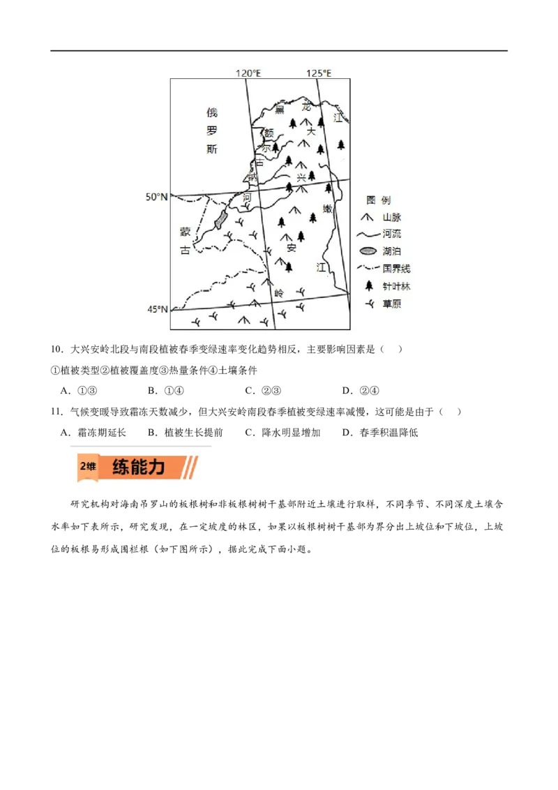 考点01植被-2023年高考地理一轮复习小题多维练（原卷版）_9.2025地理总复习_2023年新高考复习资料_一轮复习_2023年高考地理一轮复习小题多维练（新高考专用）_植被与土壤