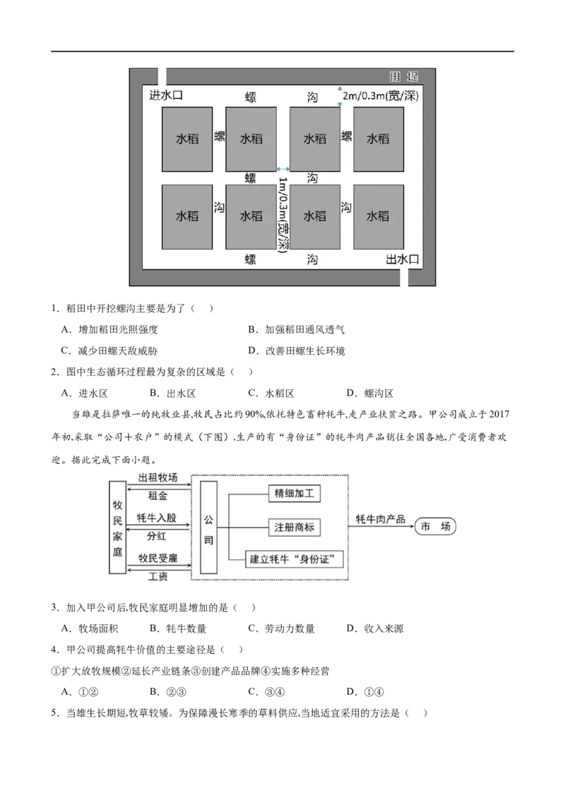考点01区域发展的自然环境基础-2023年高考地理一轮复习小题多维练（原卷版）_9.2025地理总复习_2023年新高考复习资料_一轮复习_2023年高考地理一轮复习小题多维练（新高考专用）
