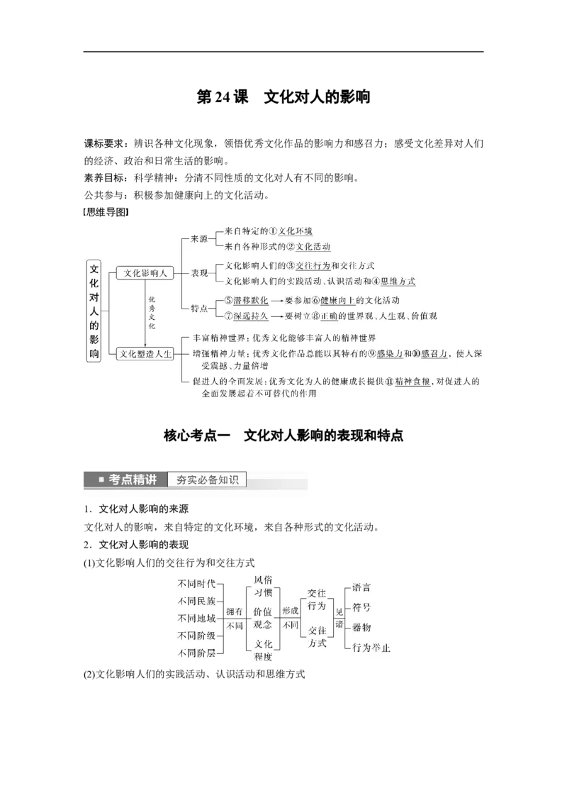 2023年高考政治一轮复习（全国版）第9单元第24课文化对人的影响_8.2025政治总复习_赠品通用版（老高考）复习资料_一轮复习_2023年高考政治一轮复习讲义+课件（全国版）