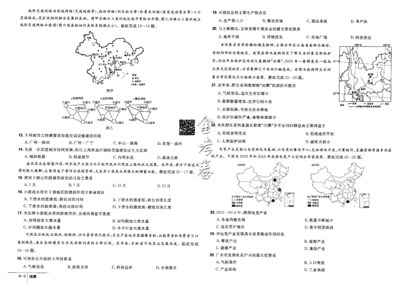 金考卷优秀模拟试卷汇编45套全国卷地理_9.2025地理总复习_地理高考模拟题_老高考_2023年_地理全国卷2023金考卷