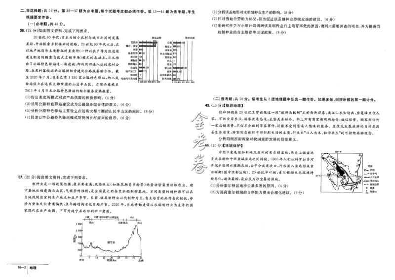 金考卷优秀模拟试卷汇编45套全国卷地理_9.2025地理总复习_地理高考模拟题_老高考_2023年_地理全国卷2023金考卷