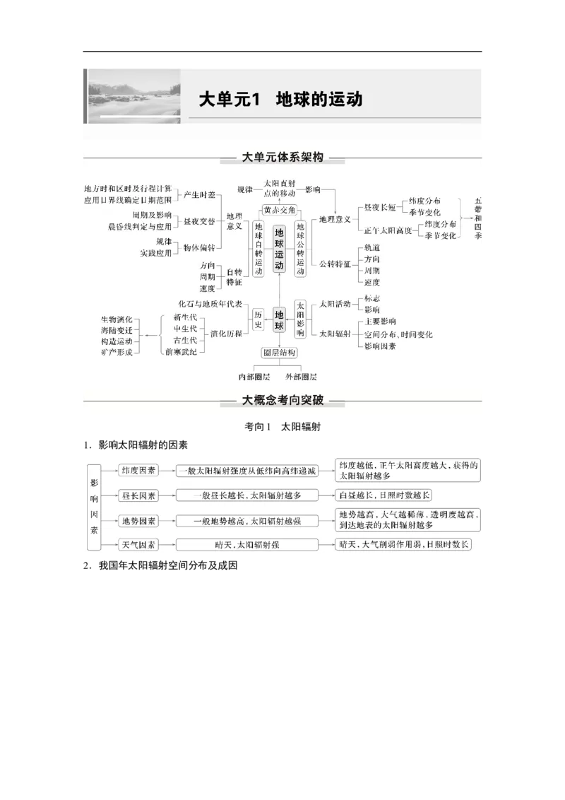 第三部分　大单元1　地球的运动_9.2025地理总复习_2025年新高考资料_二轮复习_2025年高考地理二轮复习讲义+专题强化练（学生版）_复习讲义