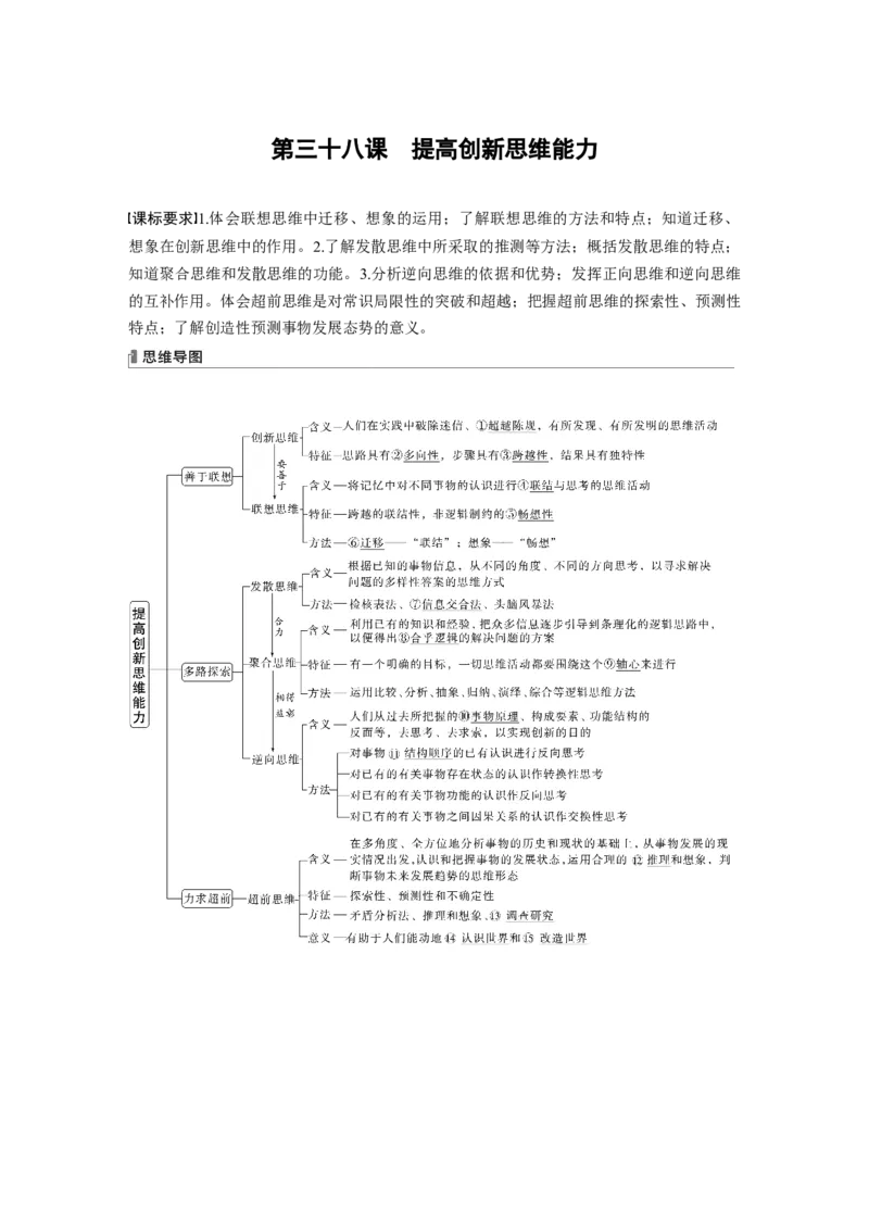 2024年高考政治一轮复习（部编版）选择性必修3　第318课　课时1　善于联想与多路探索_8.2025政治总复习_2024年新高考资料_1.2024一轮复习_2024年高考政治一轮复习讲义（部编版）