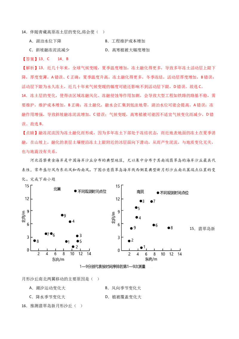 重难点06地表形态变化-2024年高考地理热点&middot;重点&middot;难点专练（新高考专用）（解析版）_9.2025地理总复习_2024年新高考资料_3.2024专项复习
