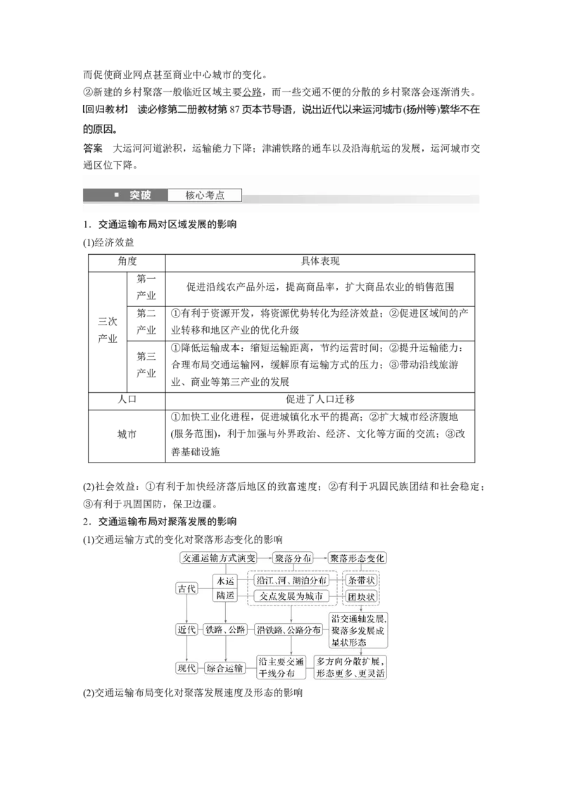 第四章　课时54　交通运输布局对区域发展的影响_9.2025地理总复习_2025年新高考资料_一轮复习_2025高考大一轮复习讲义+练习（完结）_2025高考大一轮复习地理（人教版）