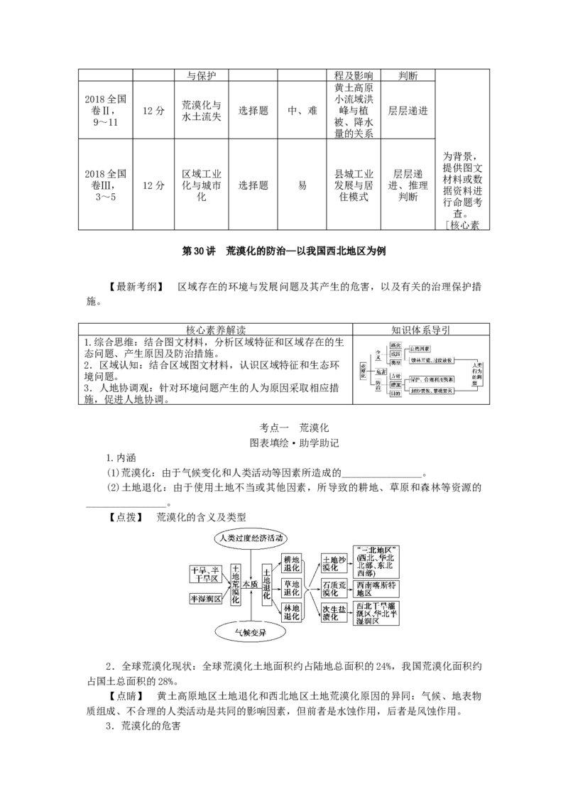 统考版2023版高三地理一轮复习第30讲荒漠化的防治__以我国西北地区为例学生用书_9.2025地理总复习_赠品通用版（老高考）复习资料_一轮复习