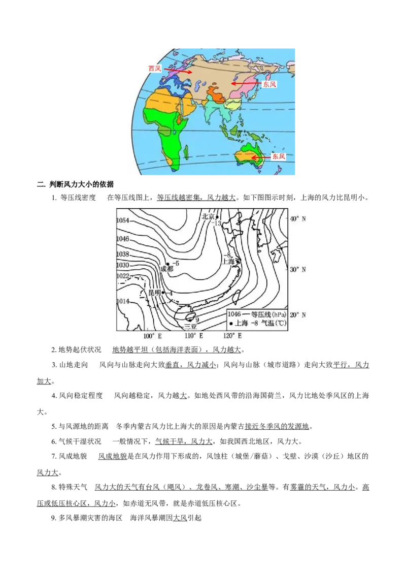 重难点05风-2024年高考地理热点&middot;重点&middot;难点专练（上海新高考专用）（原卷版）_9.2025地理总复习_2024年新高考资料_3.2024专项复习
