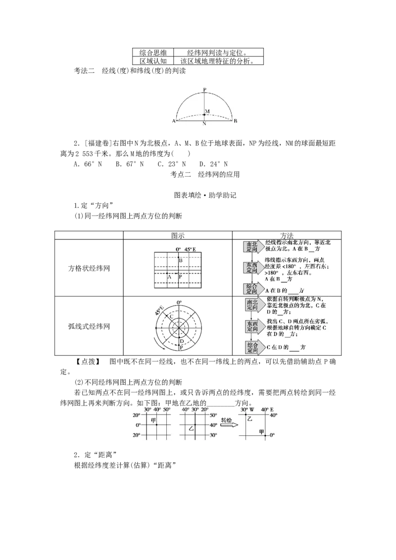统考版2023版高三地理一轮复习第1讲地球仪与地图三要素学生用书_9.2025地理总复习_赠品通用版（老高考）复习资料_一轮复习_通用版2023届高三地理一轮复习全册学案