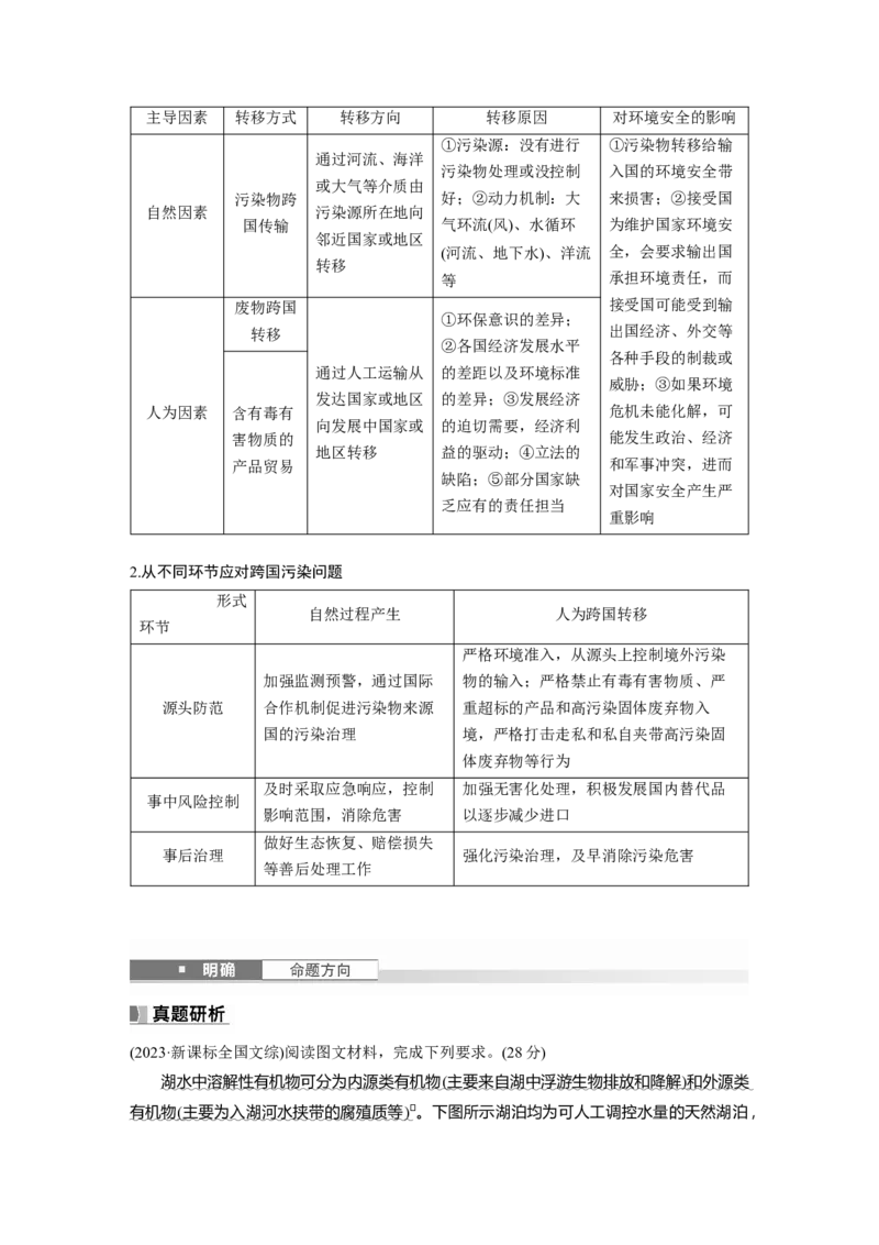 第四部分第三章课时76　污染物跨境转移与环境安全_9.2025地理总复习_2025年新高考资料_一轮复习_2025高考大一轮复习讲义+练习（完结）_2025高考大一轮复习地理（湘教版）