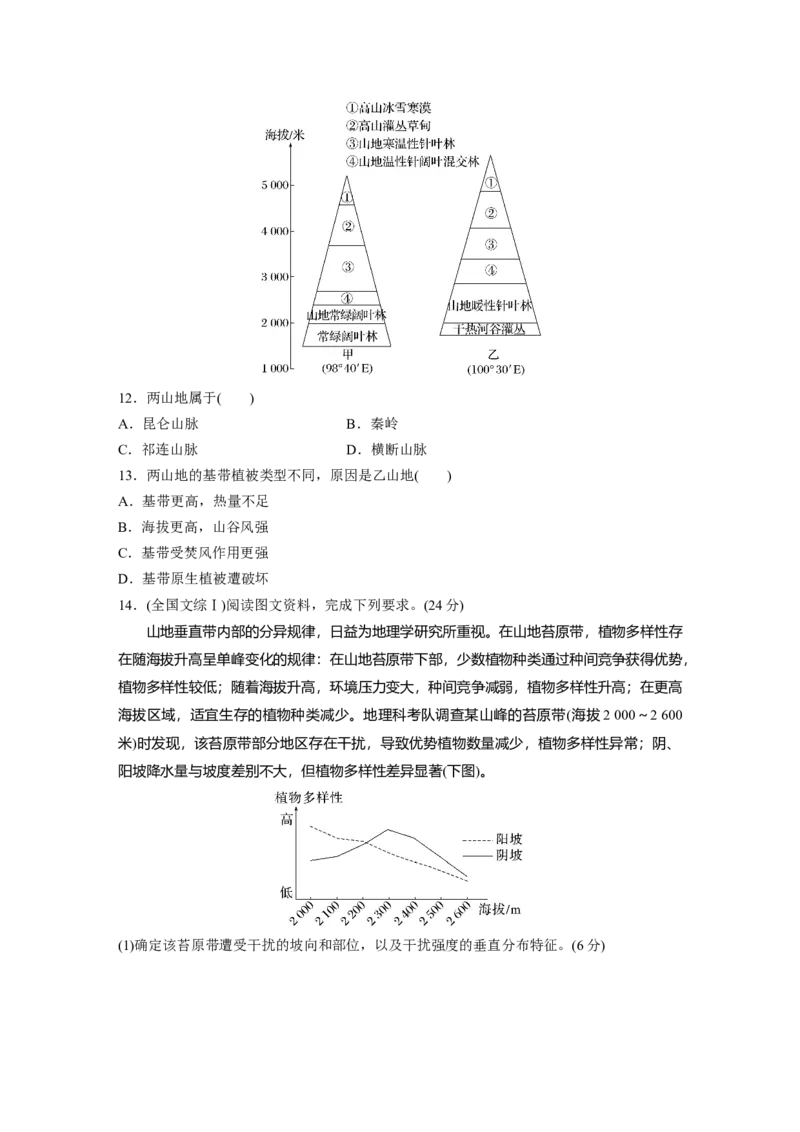 第六章　第2讲　真题专练_9.2025地理总复习_2025年新高考资料_一轮复习_2025高考大一轮复习讲义+练习（完结）_2025高考大一轮复习地理（人教版）_2025一轮复习87练_第一部分　自然地理