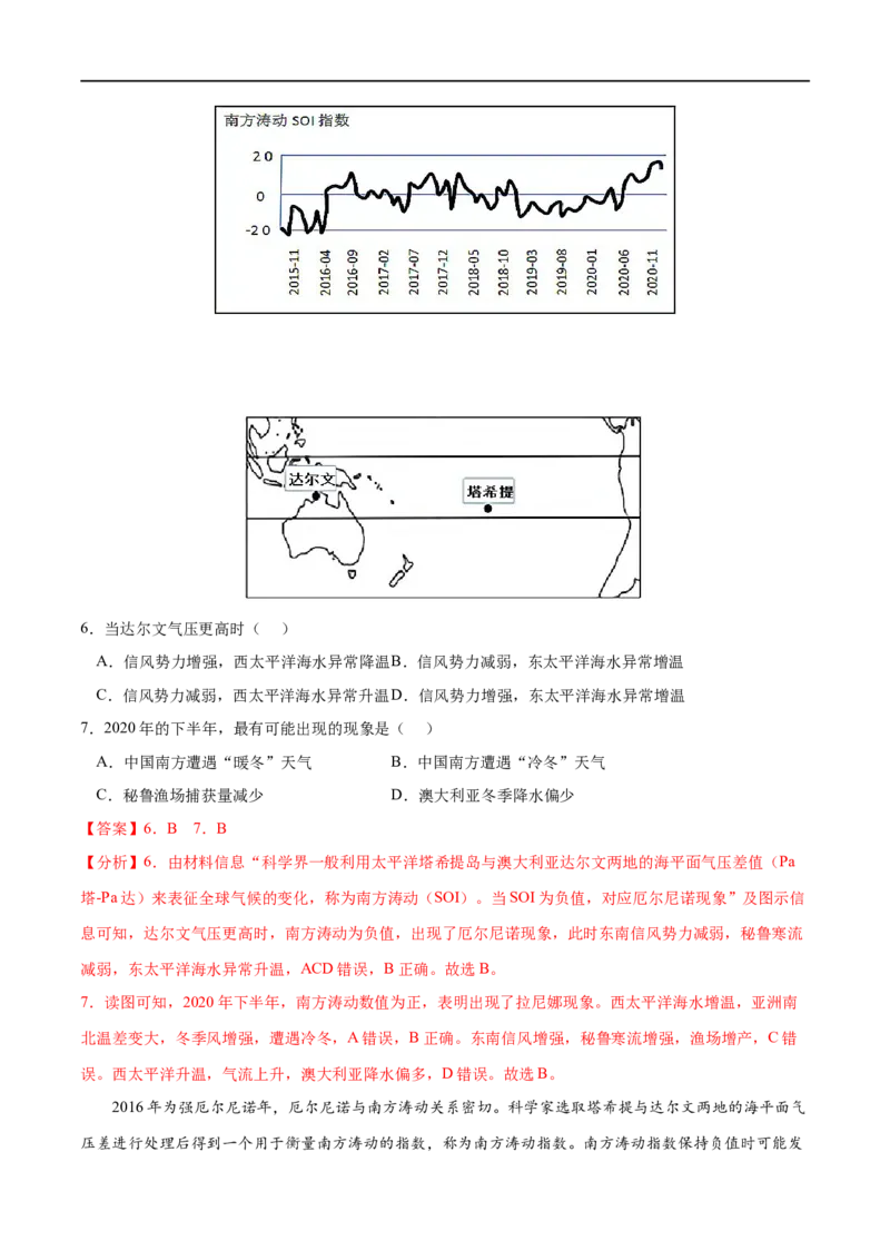 考点03海-气相互作用-2023年高考地理一轮复习小题多维练（解析版）_9.2025地理总复习_2023年新高考复习资料_一轮复习_2023年高考地理一轮复习小题多维练（新高考专用）_水的运动