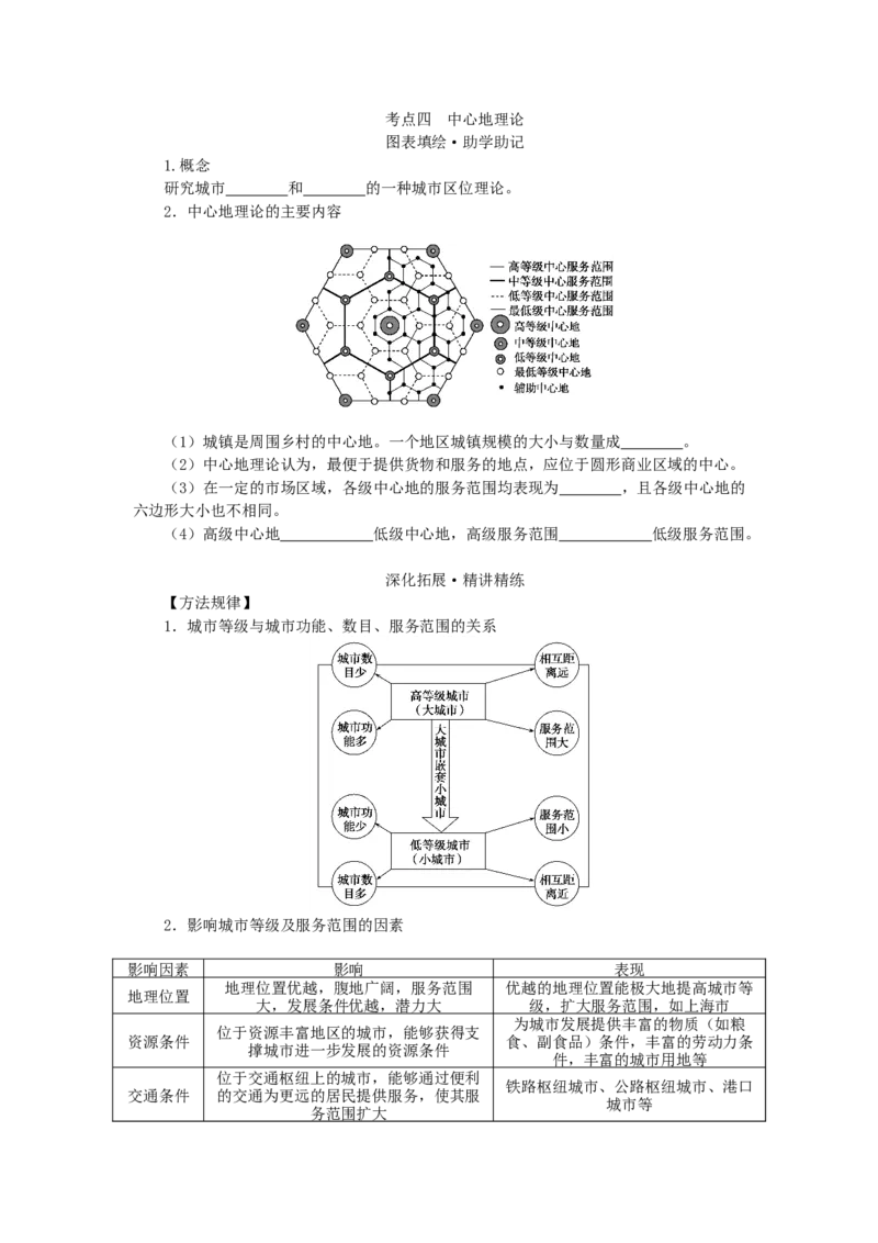 统考版2023版高三地理一轮复习第21讲城市空间结构学生用书_9.2025地理总复习_赠品通用版（老高考）复习资料_一轮复习_通用版2023届高三地理一轮复习全册学案