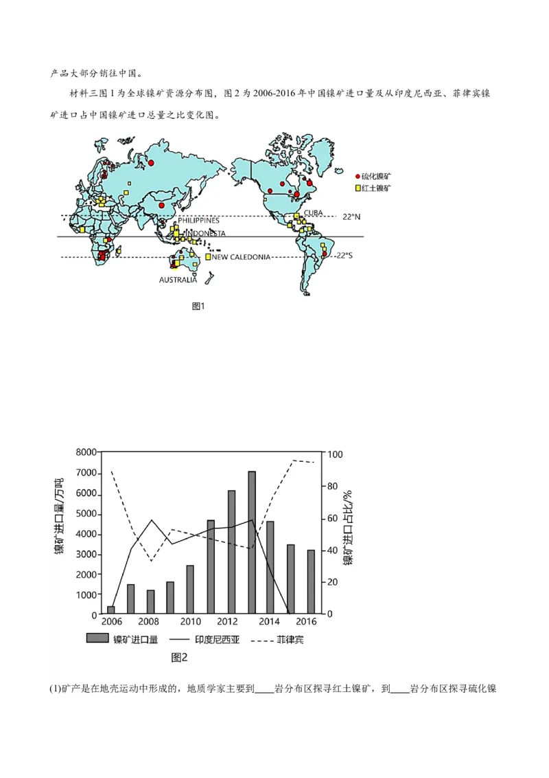 重难点14资源、环境与国家安全-2024年高考地理热点&middot;重点&middot;难点专练（新高考专用）（原卷版）_9.2025地理总复习_2024年新高考资料_3.2024专项复习