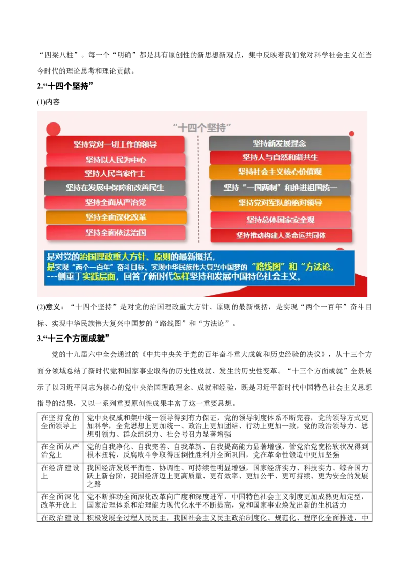专题02思想篇&mdash;&mdash;习近平新时代中国特色社会主义思想（讲义）（原卷版）_8.2025政治总复习_2024年新高考资料_2.2024二轮复习