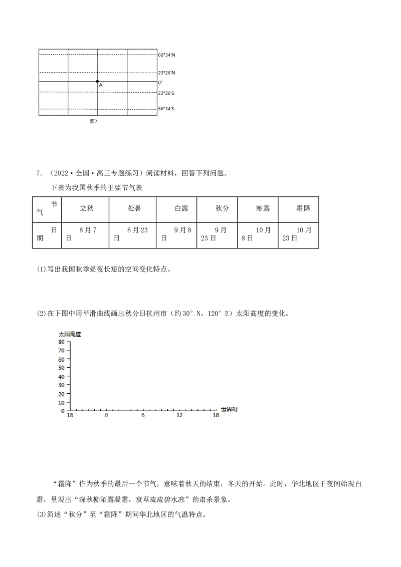 类型03地球运动（原卷版）_9.2025地理总复习_2023年新高考复习资料_专项复习_2023年高考地理实践力之图形绘制或填涂类题型突破（新高考）