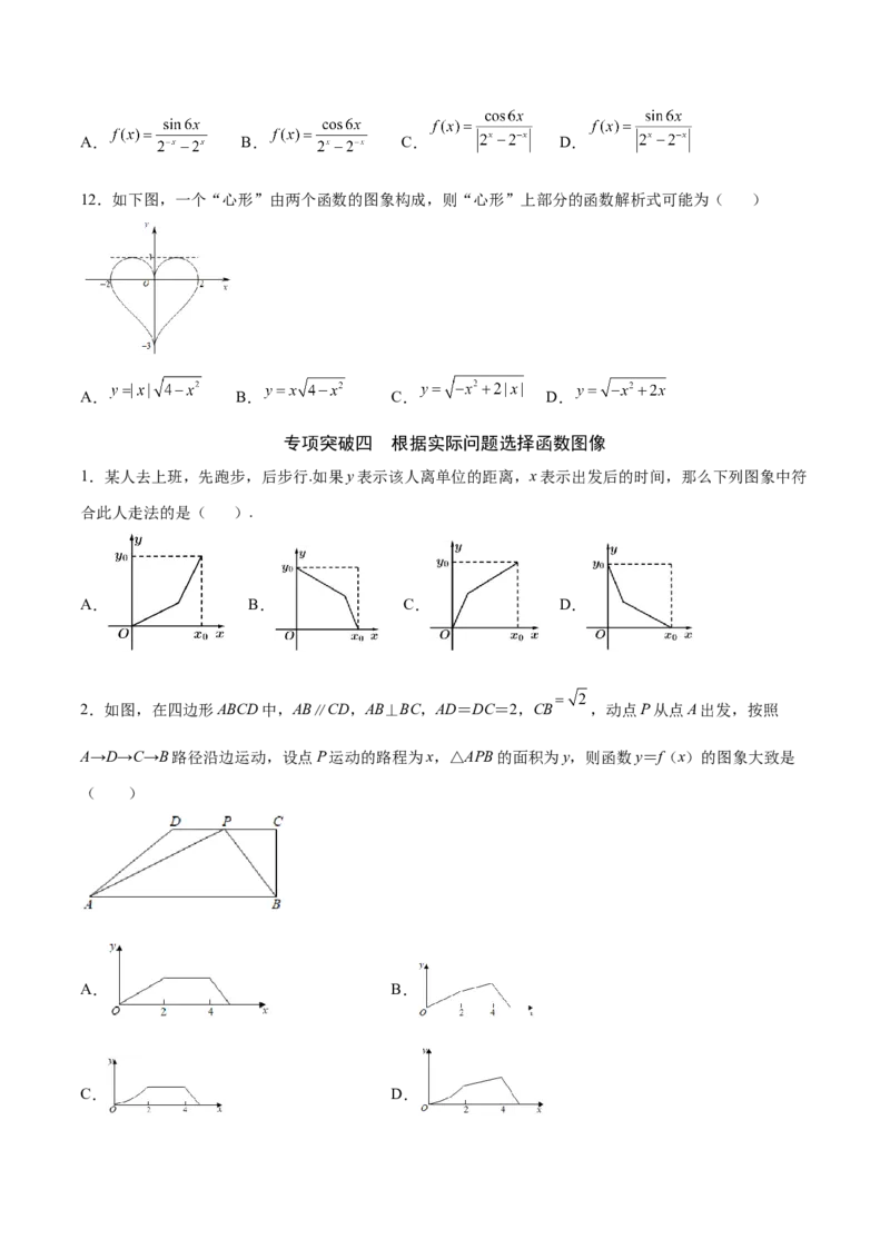 专题12函数的图象(一)(原卷版)_2.2025数学总复习_2023年新高考资料_专项复习_2023年新高考数学函数重点突破（新高考专用）
