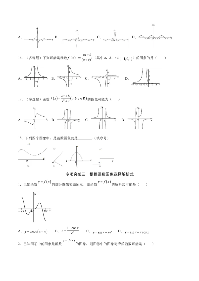 专题12函数的图象(一)(原卷版)_2.2025数学总复习_2023年新高考资料_专项复习_2023年新高考数学函数重点突破（新高考专用）