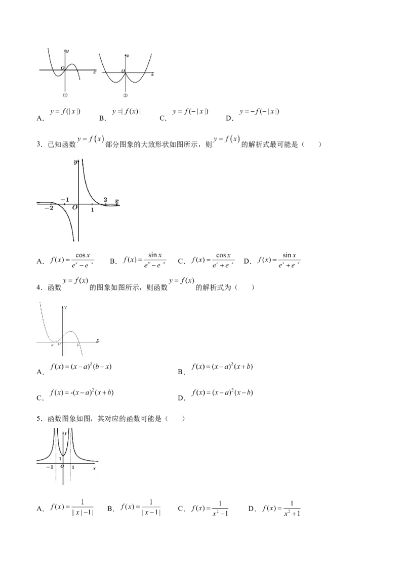 专题12函数的图象(一)(原卷版)_2.2025数学总复习_2023年新高考资料_专项复习_2023年新高考数学函数重点突破（新高考专用）