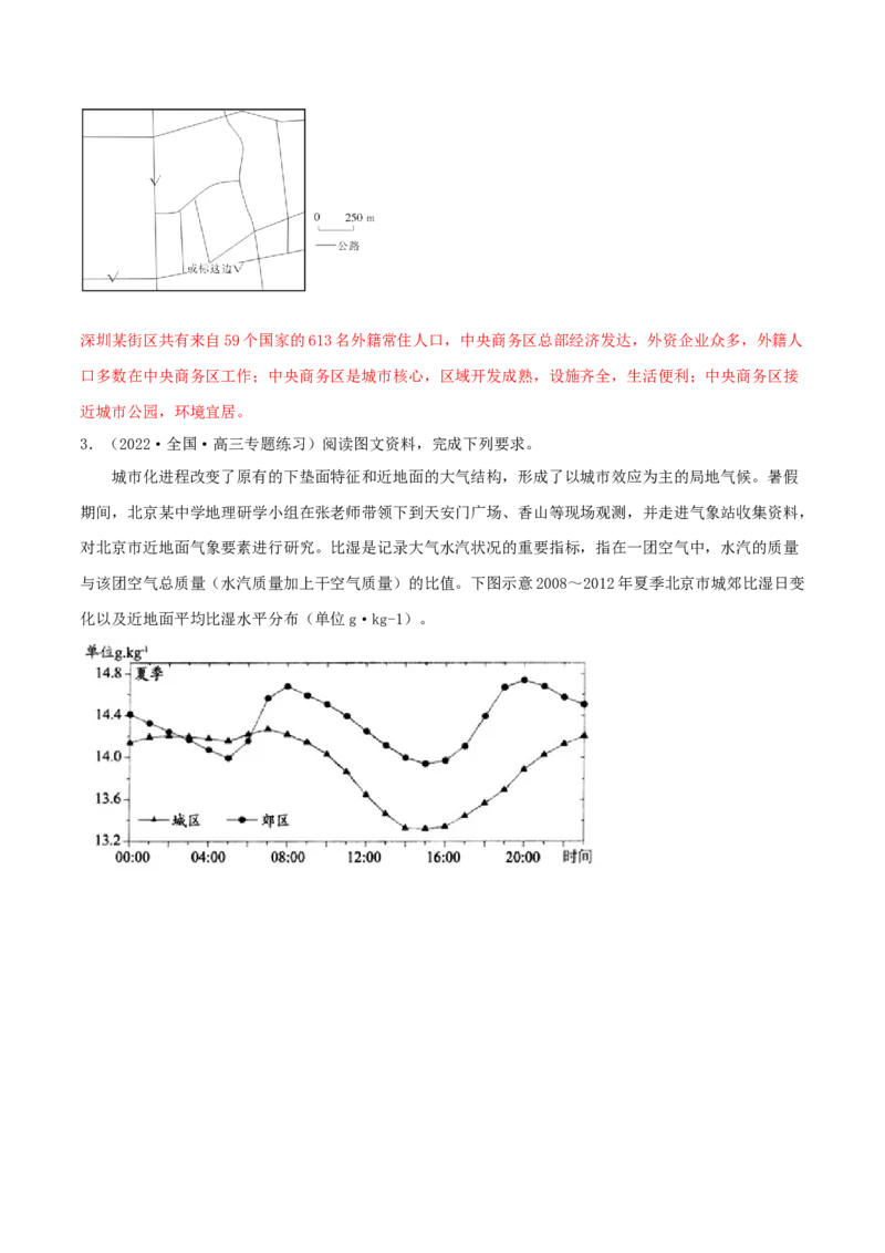 类型14人口与城市（解析版）_9.2025地理总复习_2023年新高考复习资料_专项复习_2023年高考地理实践力之图形绘制或填涂类题型突破（新高考）