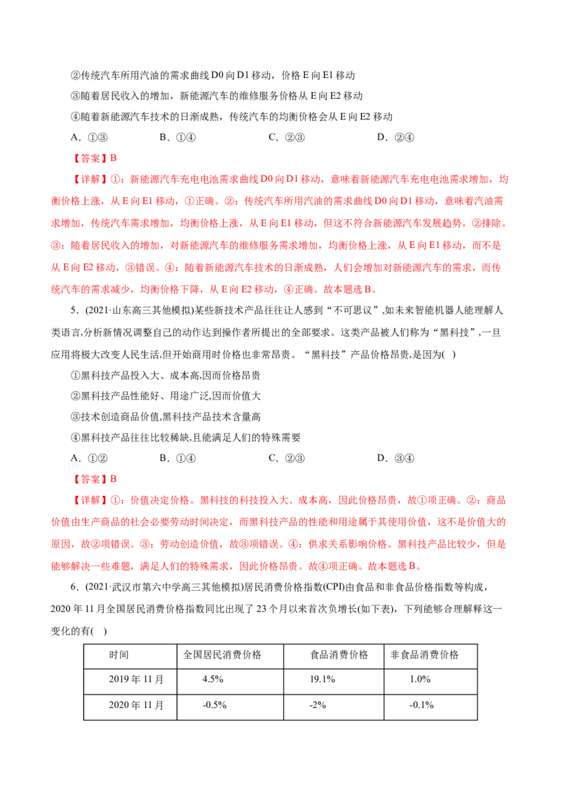 专题01生活与消费-2021年高考政治真题与模拟题分类训练（教师版含解析）_8.2025政治总复习_2023年新高考资料_一轮复习_2023年新高考大一轮复习讲义