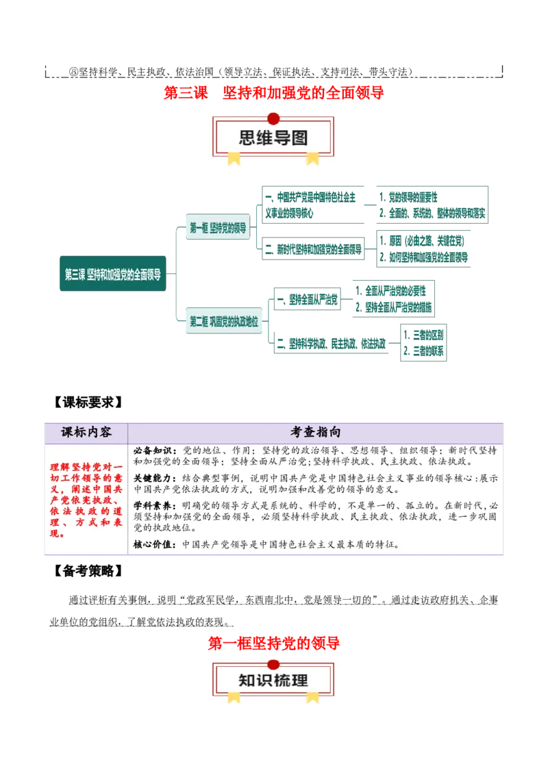 必修三《政治与法治》知识清单-上好课2025年高考政治一轮复习知识清单_8.2025政治总复习_2025年新高考资料_一轮复习_2025年高考政治一轮复习知识清单