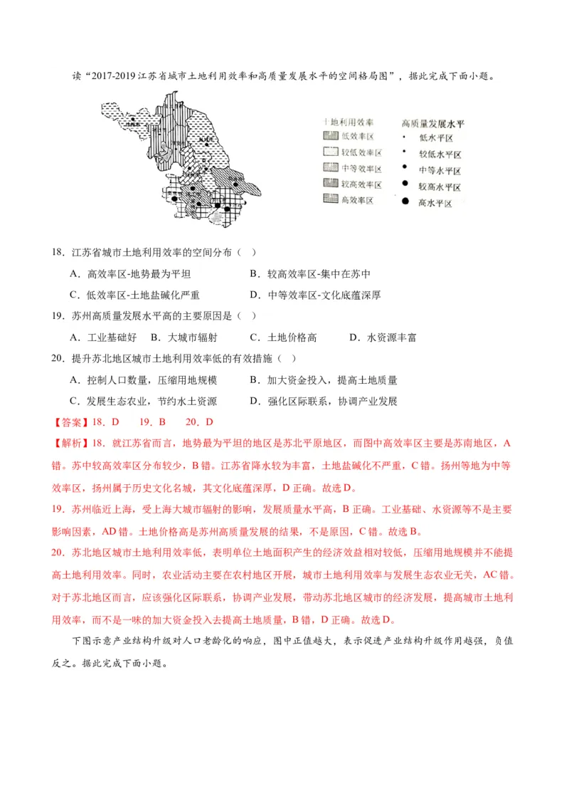 黄金卷5解析版_9.2025地理总复习_2024年新高考资料_4.2024高考模拟预测试卷_赢在高考&middot;黄金8卷备战2024年高考地理模拟卷（江苏专用）31270108
