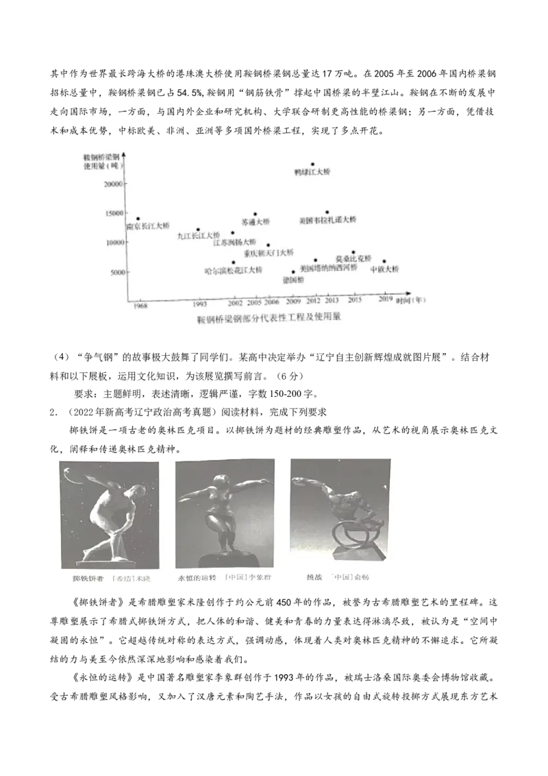 押第19（2）题文化部分（原卷版）_8.2025政治总复习_2024年新高考资料_5.2024三轮冲刺_备战2024年高考政治临考题号押题（辽宁、黑龙江、吉林专用）323375917
