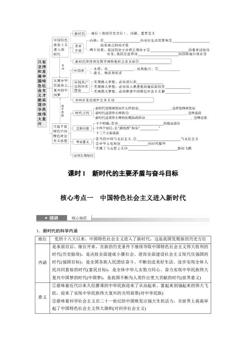 必修1第四课课时1　新时代的主要矛盾与奋斗目标_8.2025政治总复习_2025年新高考资料_一轮复习_2025政治大一轮复习讲义+课件（完结）_2025政治大一轮复习讲义配套学生用书Word版全书