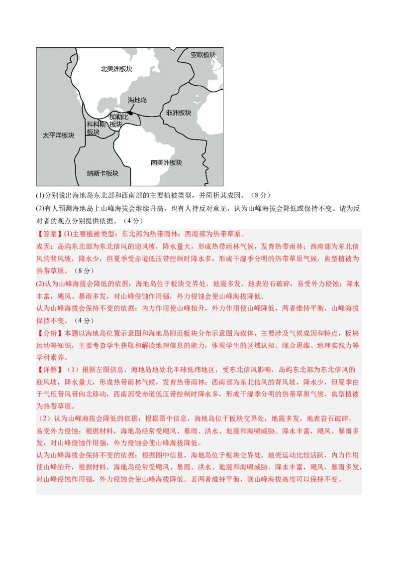 黄金卷04（解析版）-赢在高考&middot;黄金8卷备战2024年高考地理模拟卷（山东专用）_9.2025地理总复习_2024年新高考资料_4.2024高考模拟预测试卷