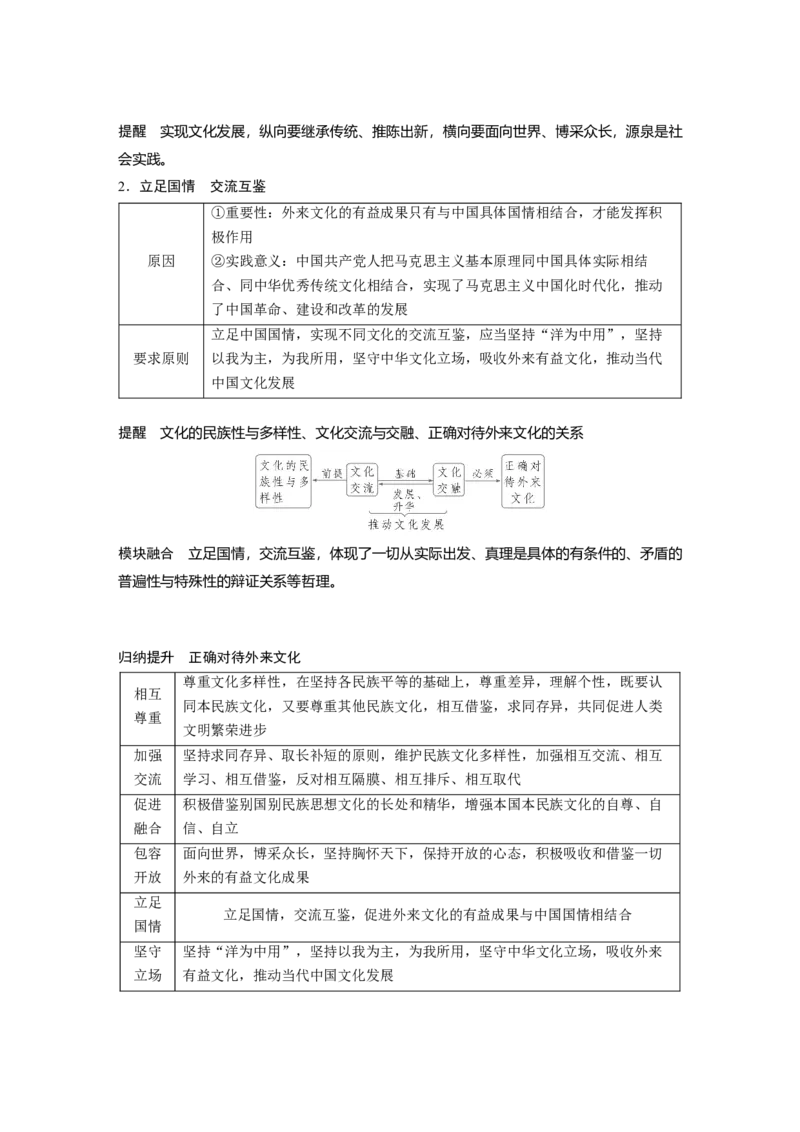 必修4第二十四课　学习借鉴外来文化的有益成果_8.2025政治总复习_2025年新高考资料_一轮复习_2025政治大一轮复习讲义+课件（完结）_2025政治大一轮复习讲义配套教师用书Word版全书