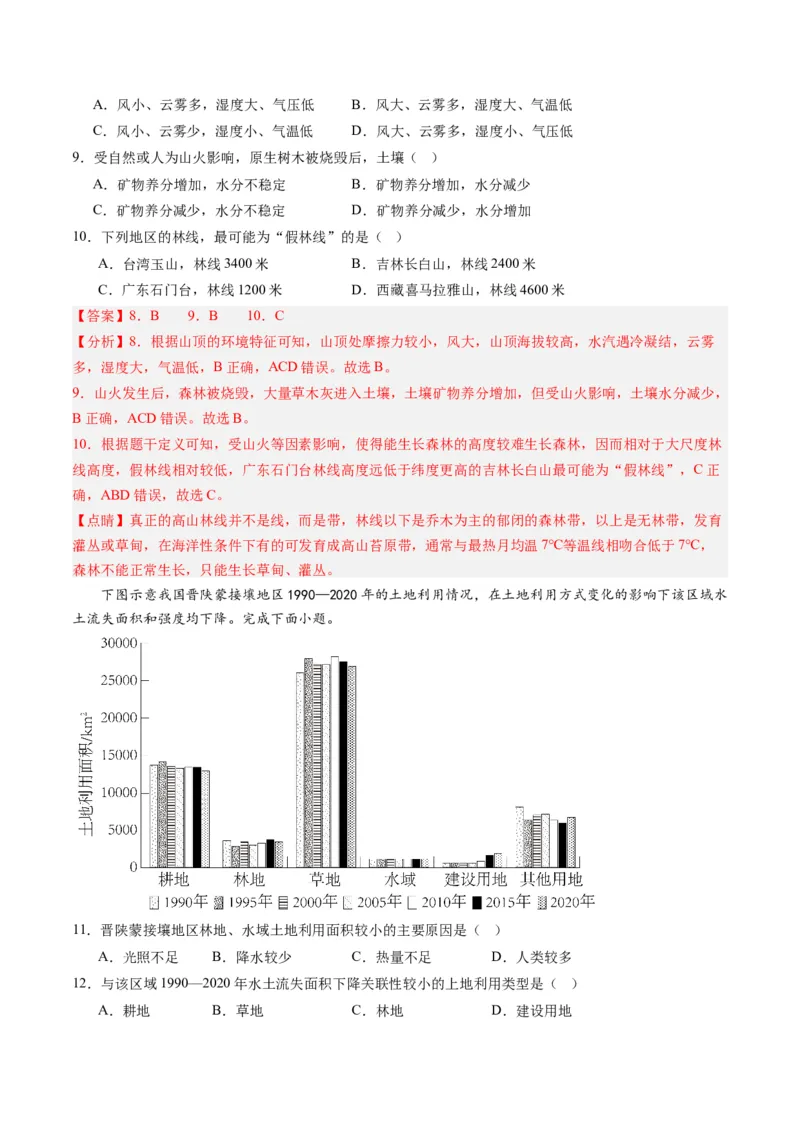 黄金卷07（解析版）-赢在高考&middot;黄金8卷备战2024年高考地理模拟卷（山东专用）_9.2025地理总复习_2024年新高考资料_4.2024高考模拟预测试卷