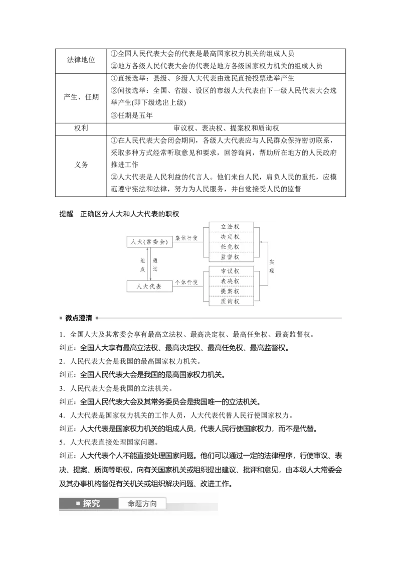 必修3第十二课　我国的根本政治制度_8.2025政治总复习_2025年新高考资料_一轮复习_2025政治大一轮复习讲义+课件（完结）_2025政治大一轮复习讲义配套教师用书Word版全书