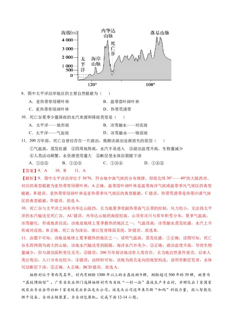 黄金卷04（解析版）-赢在高考&middot;黄金8卷备战2024年高考地理模拟卷（全国卷新教材）_9.2025地理总复习_2024年新高考资料_4.2024高考模拟预测试卷