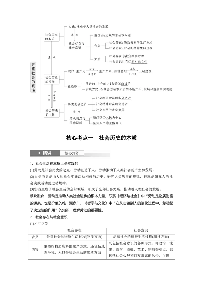 必修４第二十一课　寻觅社会的真谛_8.2025政治总复习_2025年新高考资料_一轮复习_2025政治大一轮复习讲义+课件（完结）_2025政治大一轮复习讲义配套教师用书Word版全书