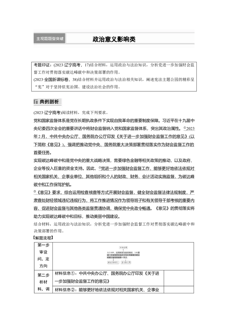 专题五　主观题题型突破　政治意义影响类_8.2025政治总复习_2025年新高考资料_二轮复习_word+ppt2025年高考政治BBG二轮_学生用书Word版全书_学生用书Word版文档_大二轮专题复习讲义