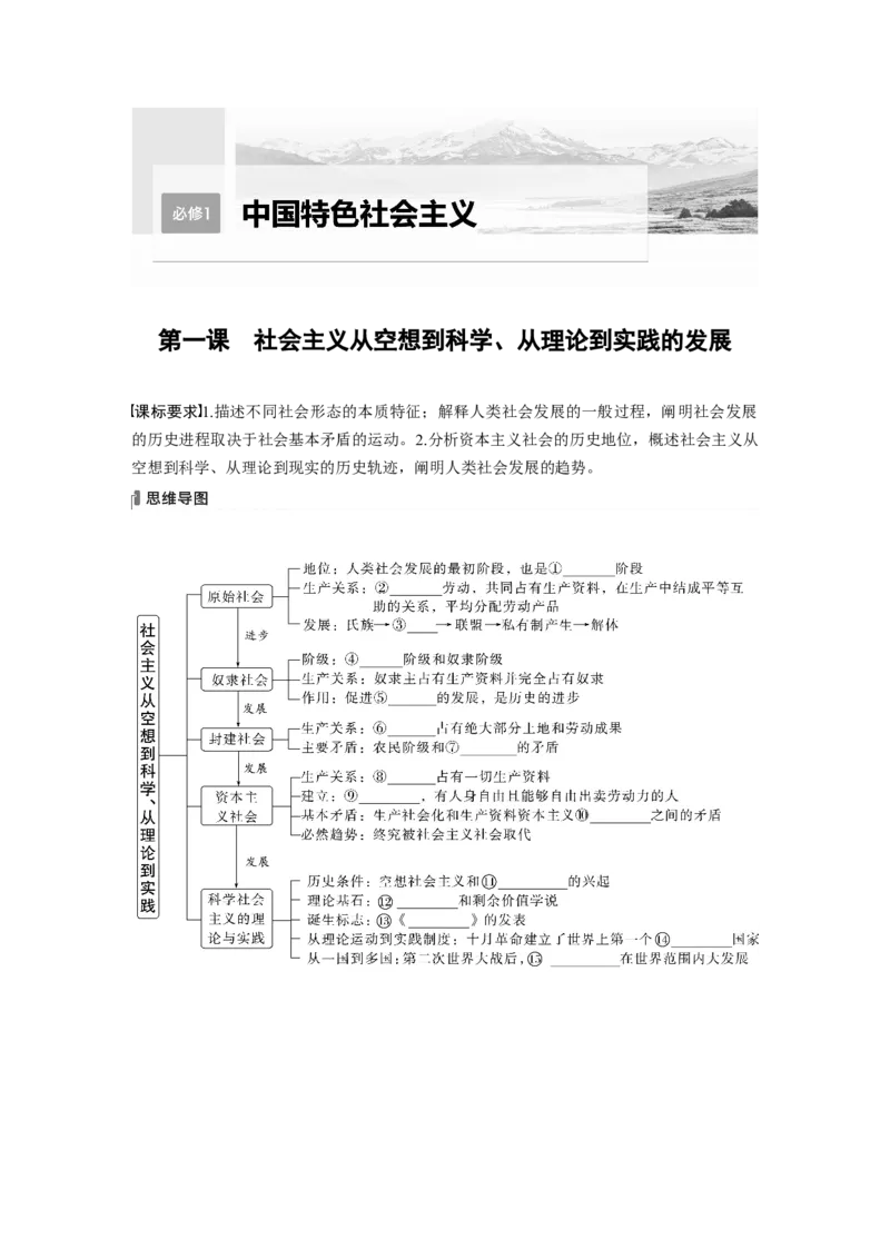 必修1　第1课　课时1　原始社会的解体和阶级社会的演进_8.2025政治总复习_2024年新高考资料_1.2024一轮复习_2024年高考政治一轮复习讲义（部编版）_学生版在此文件夹_大一轮复习讲义