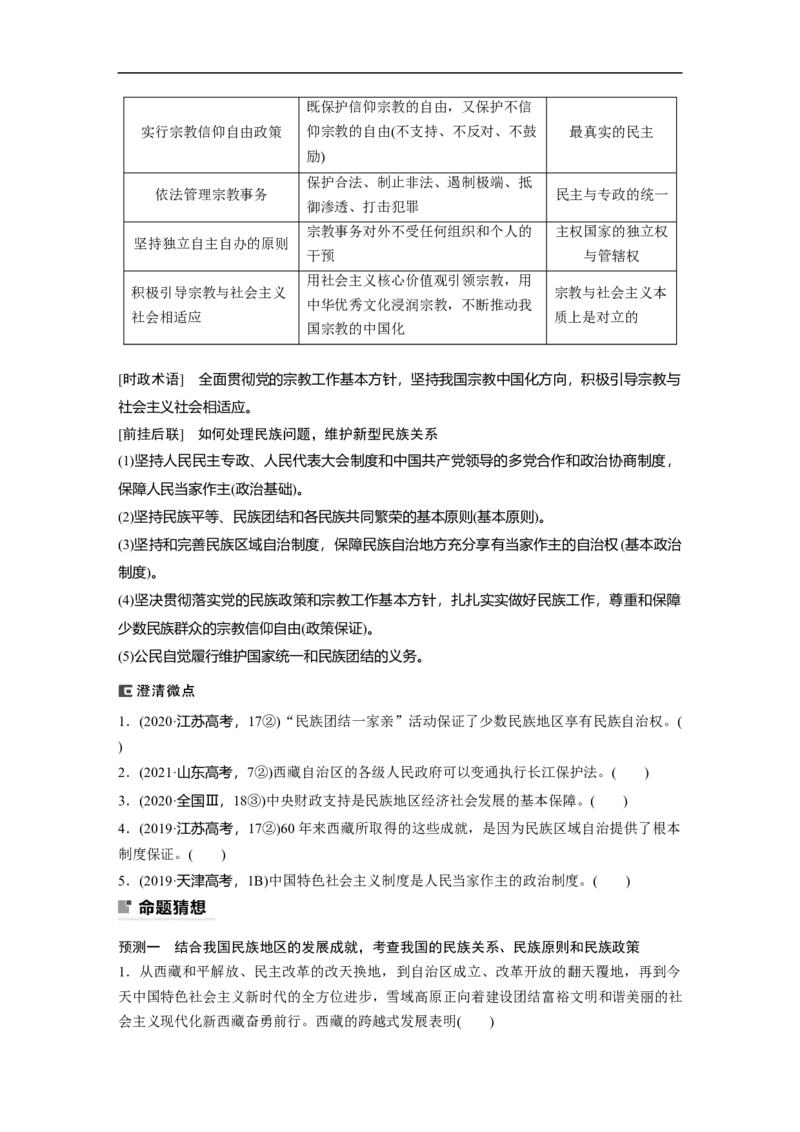专题6　课时2　我国的基本政治制度_8.2025政治总复习_赠品通用版（老高考）复习资料_二轮复习_2023年高考政治二轮复习讲义+课件（全国版）_2023年高考政治二轮复习讲义（全国版）