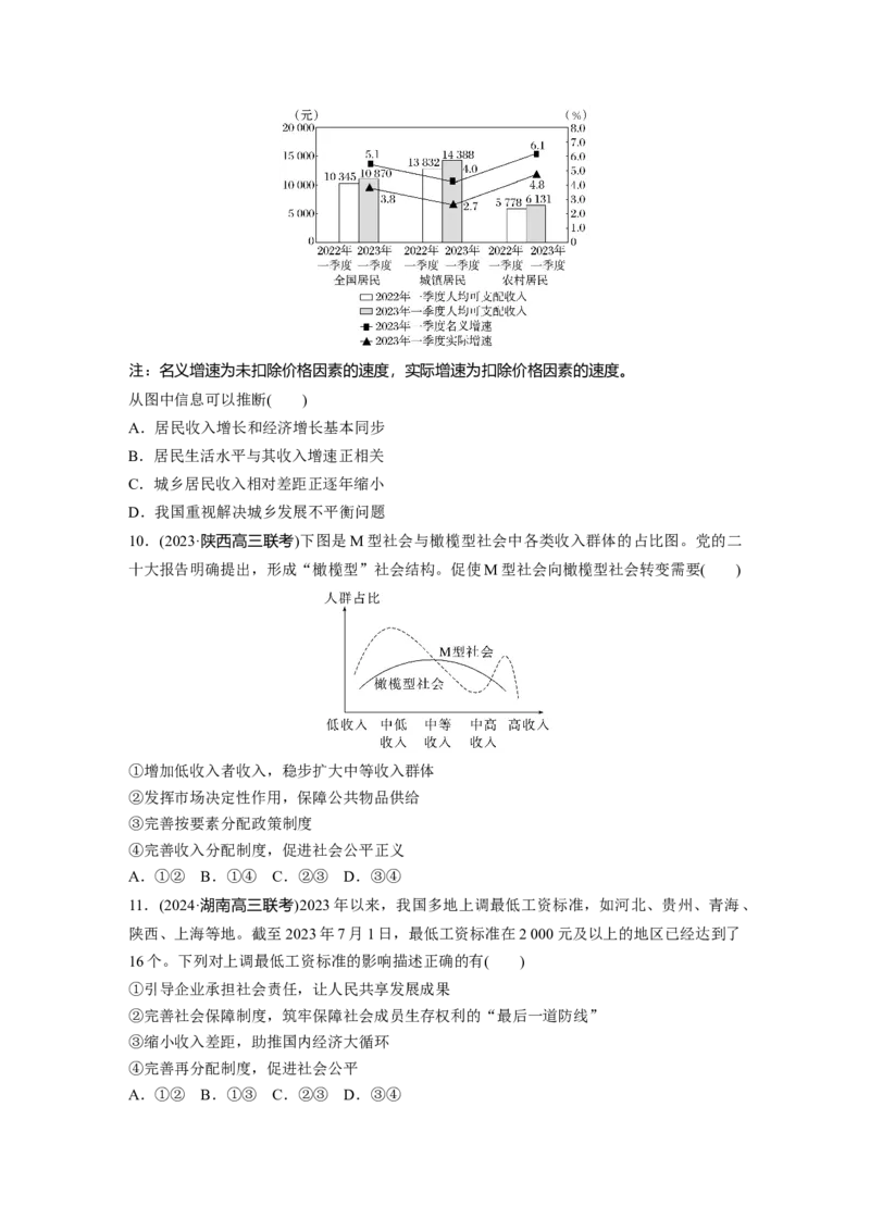 必修2第八课训练1　我国的个人收入分配_8.2025政治总复习_2025年新高考资料_一轮复习_2025政治大一轮复习讲义+课件（完结）_2025政治大一轮复习讲义配套学生用书Word版全书