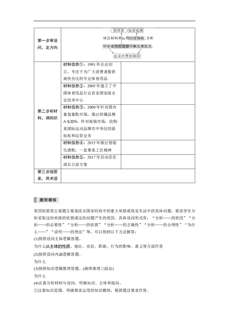 专题3　主观题题型突破　经济生活原因依据类_8.2025政治总复习_赠品通用版（老高考）复习资料_二轮复习_2023年高考政治二轮复习讲义+课件（全国版）_学生版_大二轮专题复习讲义