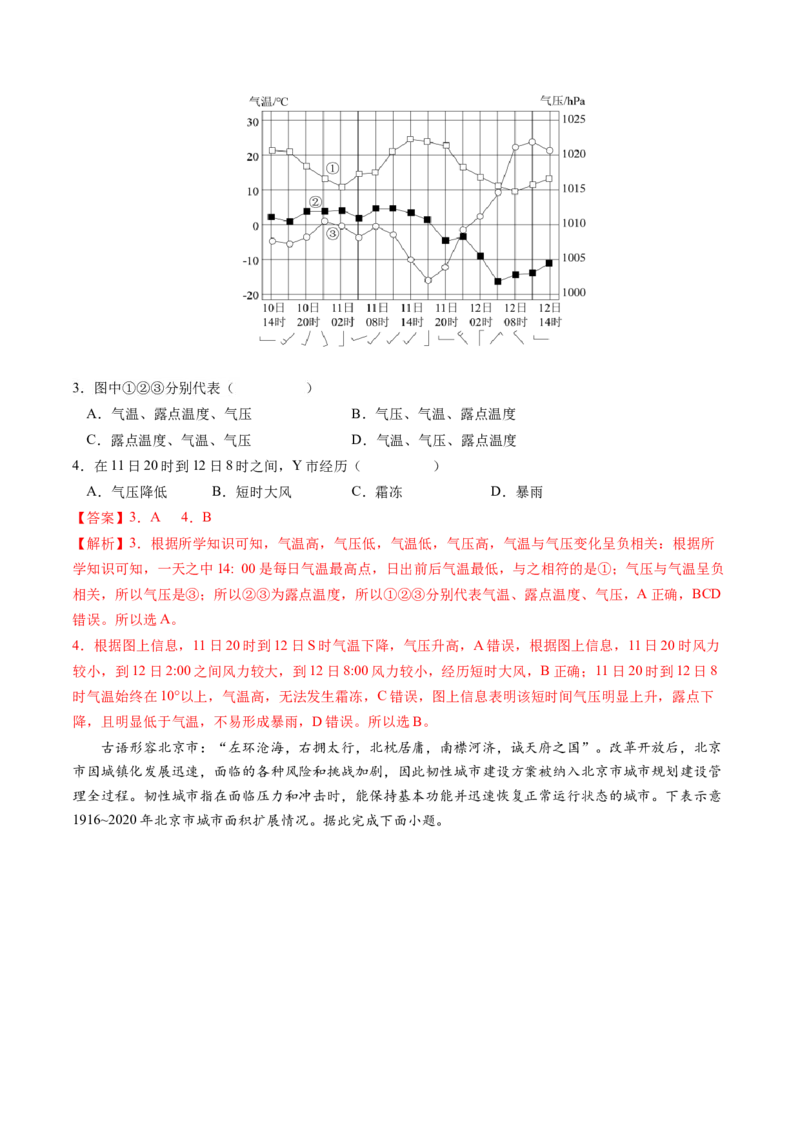 黄金卷07（解析版）-赢在高考&middot;黄金8卷备战2024年高考地理模拟卷（广东专用）_9.2025地理总复习_2024年新高考资料_4.2024高考模拟预测试卷