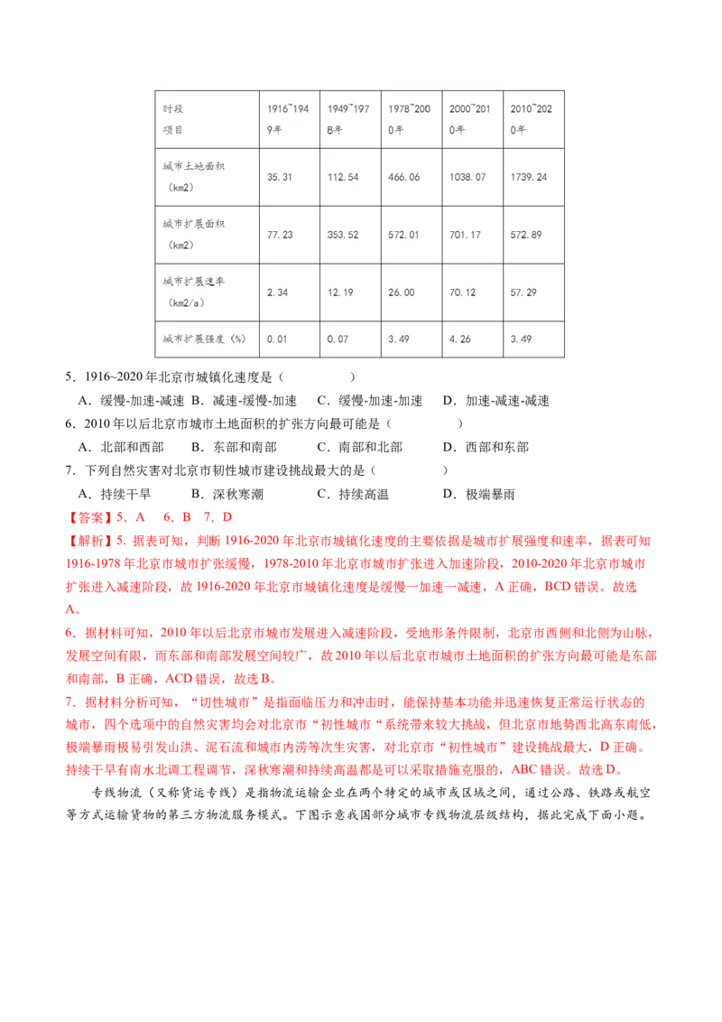 黄金卷07（解析版）-赢在高考&middot;黄金8卷备战2024年高考地理模拟卷（广东专用）_9.2025地理总复习_2024年新高考资料_4.2024高考模拟预测试卷