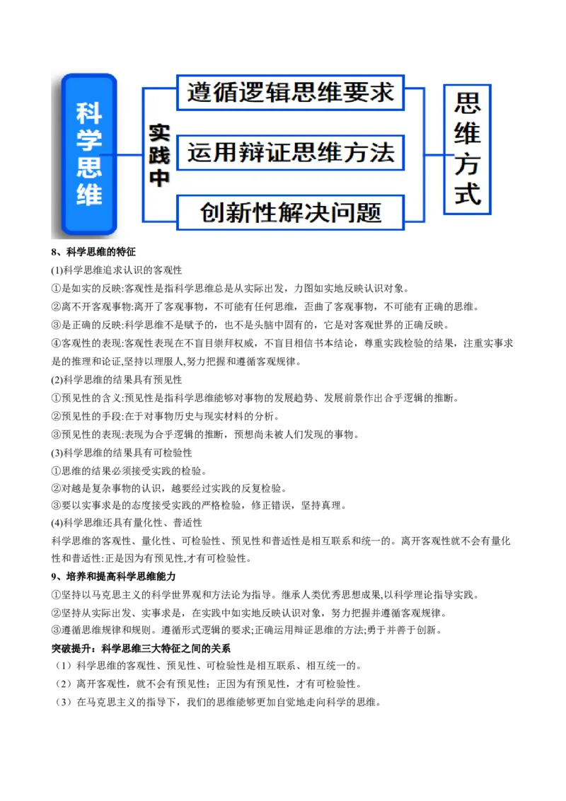 专题15科学思维与逻辑思维（讲义）（教师版）_8.2025政治总复习_2024年新高考资料_2.2024二轮复习_2024年高考政治二轮复习讲练测（新教材新高考）