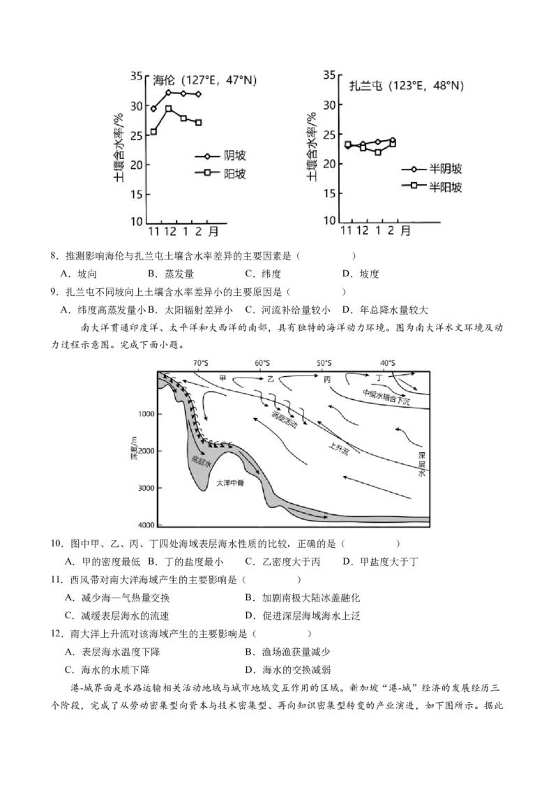 黄金卷06（原卷版）-赢在高考&middot;黄金8卷备战2024年高考地理模拟卷（广东专用）_9.2025地理总复习_2024年新高考资料_4.2024高考模拟预测试卷