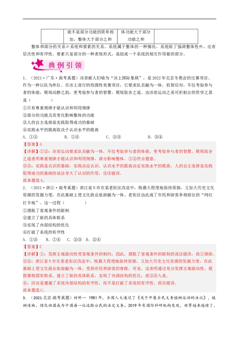 专题36唯物辩证法的联系观（考点帮）-备战2023年高考政治一轮复习考点帮（人教版）_8.2025政治总复习_赠品通用版（老高考）复习资料_一轮复习