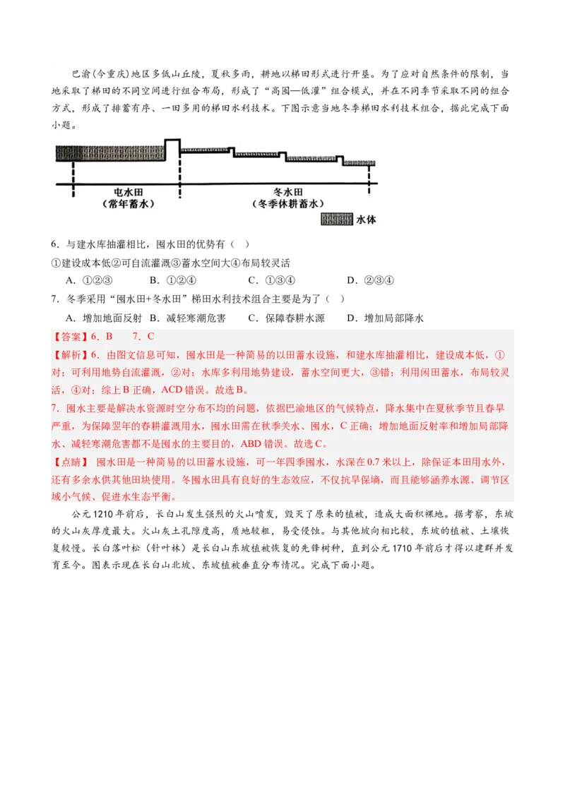 黄金卷06（解析版）-赢在高考&middot;黄金8卷备战2024年高考地理模拟卷（山东专用）_9.2025地理总复习_2024年新高考资料_4.2024高考模拟预测试卷