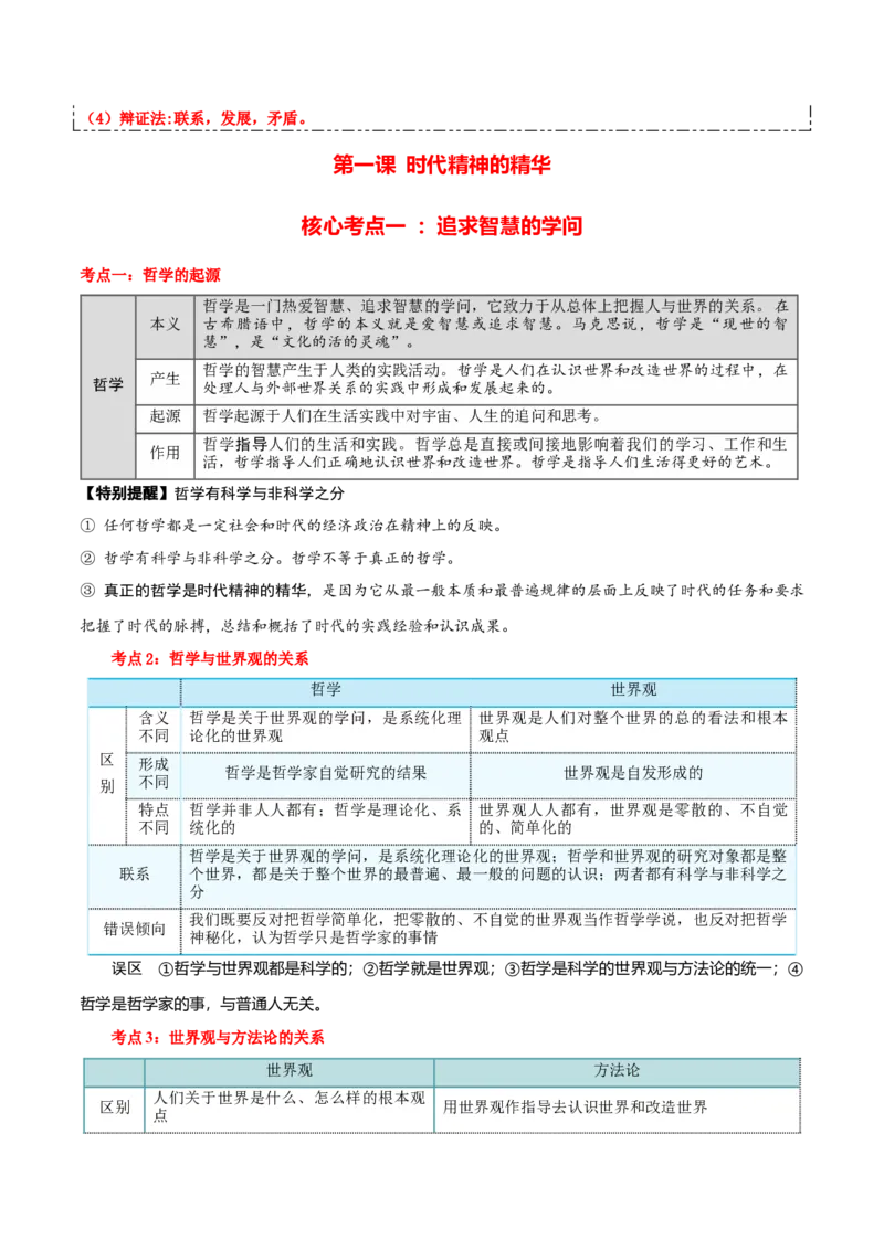必修四《哲学与文化》核心考点-上好课2025年高考政治一轮复习知识清单（新高考专用）_8.2025政治总复习_2025年新高考资料_一轮复习_2025年高考政治一轮复习知识清单