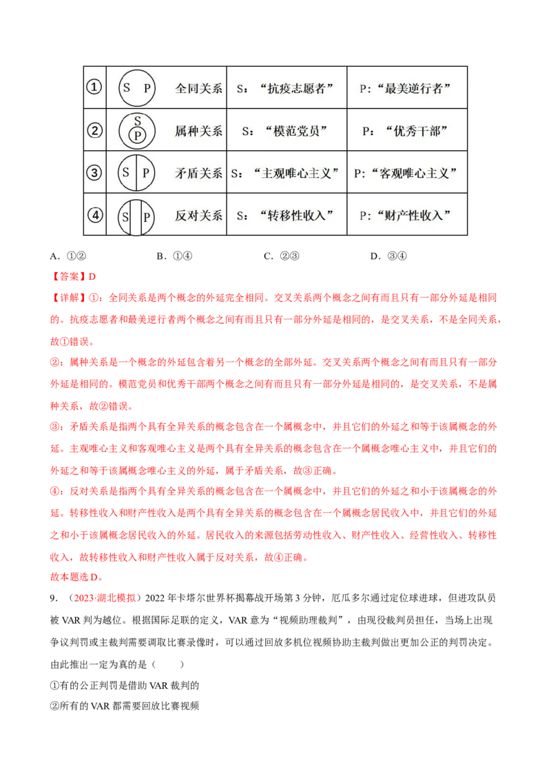专题17科学思维与逻辑思维（分层训练）（解析版）_8.2025政治总复习_2023年新高考资料_二轮复习_高频考点解密2023年高考政治二轮复习课件+分层训练（新高考专用）289600536